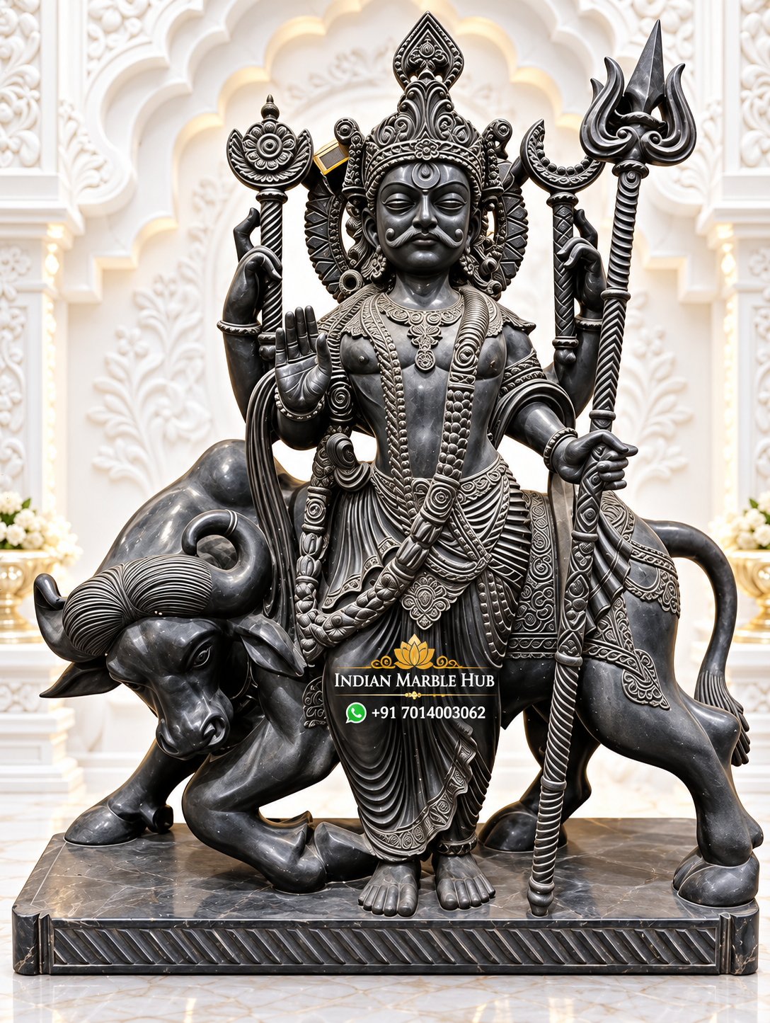 Shani Dev Ji Black Marble Statue