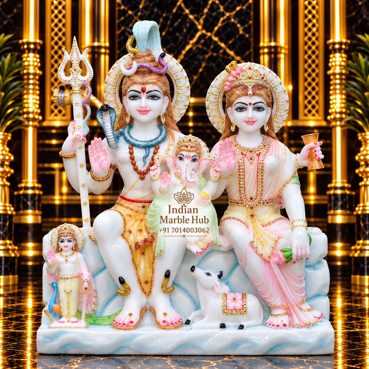 Shiv Parvati Couple Marble Statue