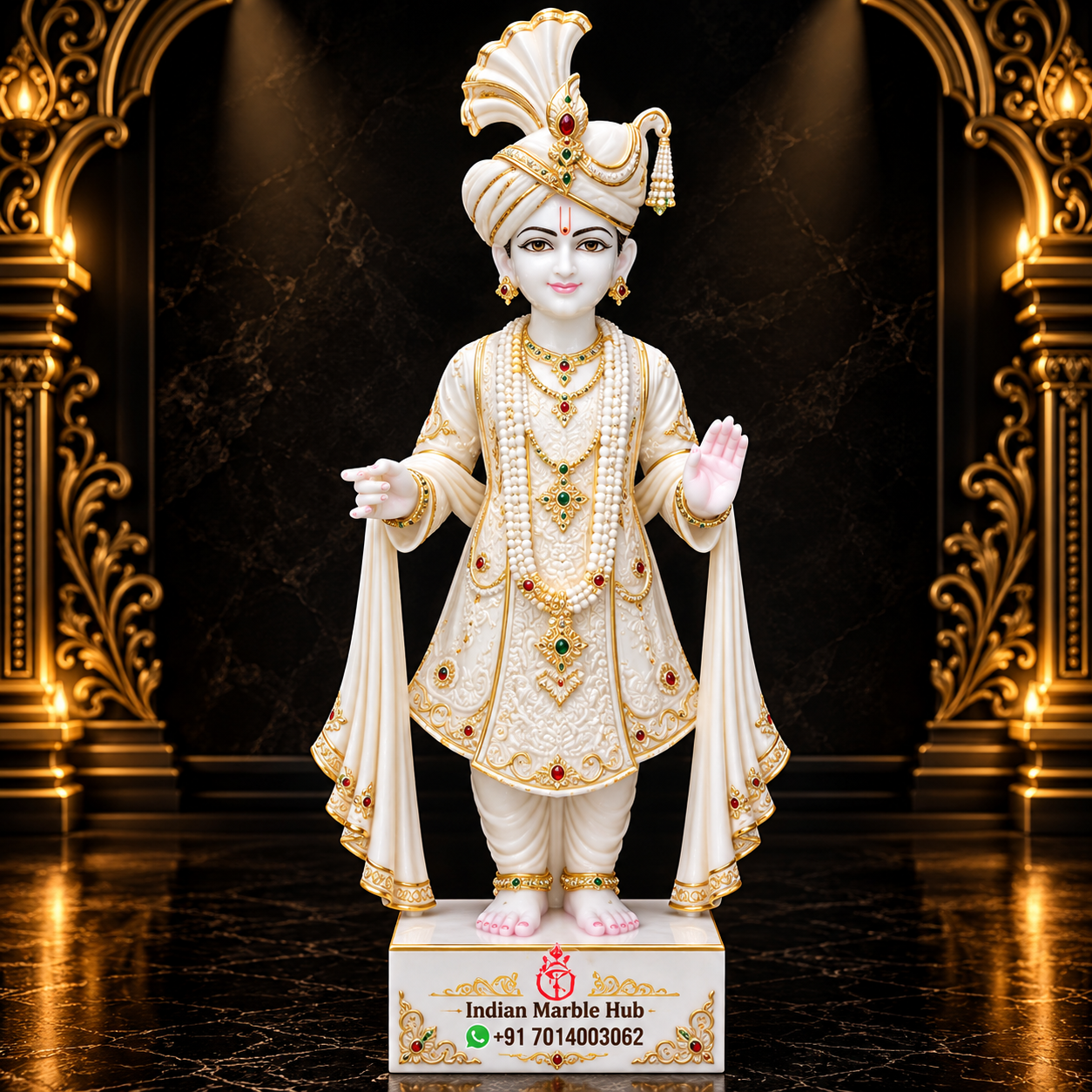 Swami Narayan Ji Marble Statue
