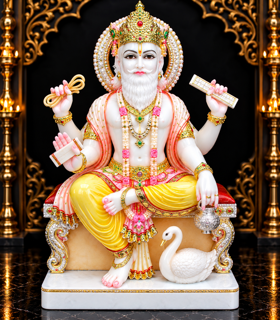 Vishwkarma Ji Marble Statue