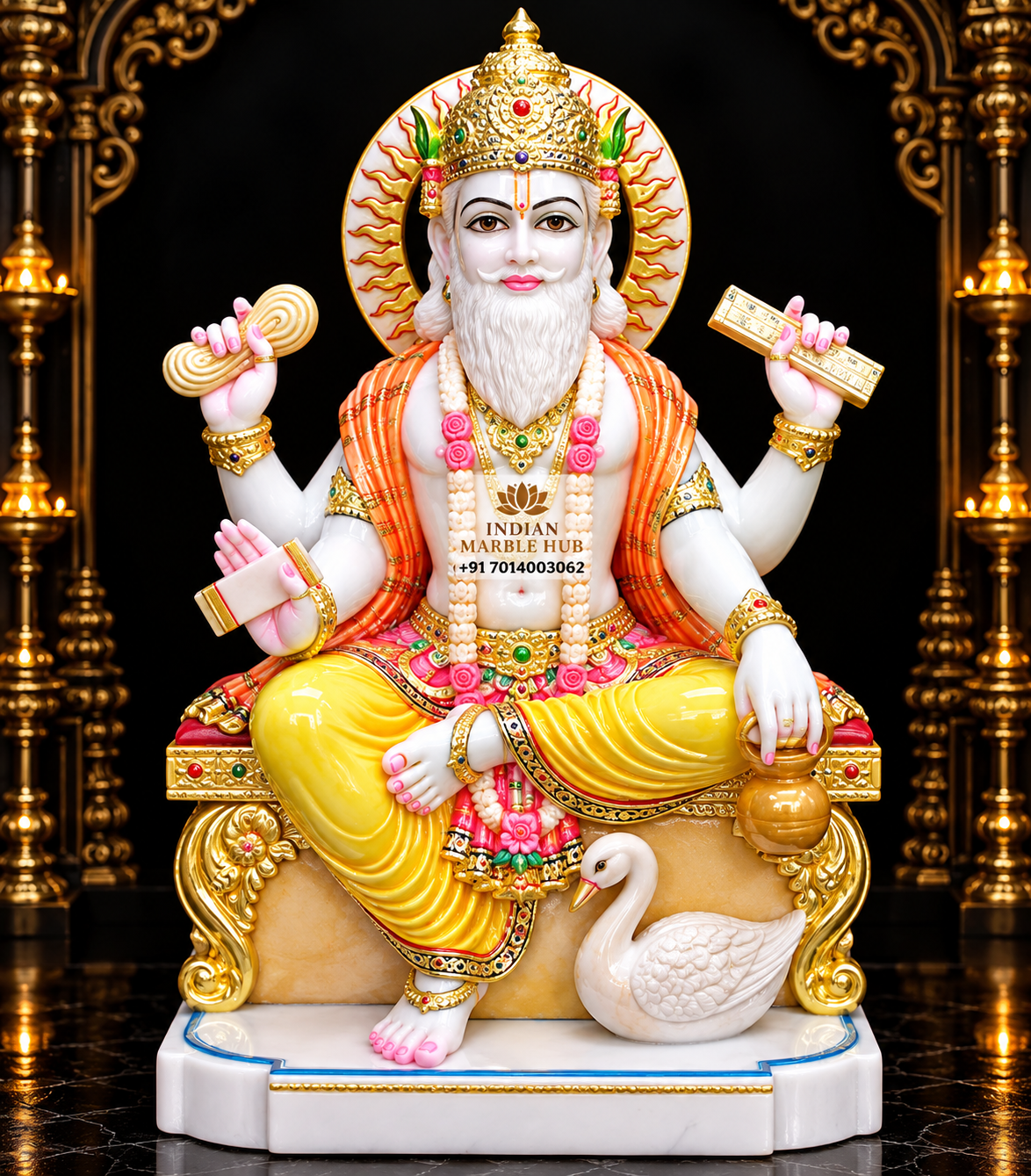 Vishwkarma Ji Marble Statue