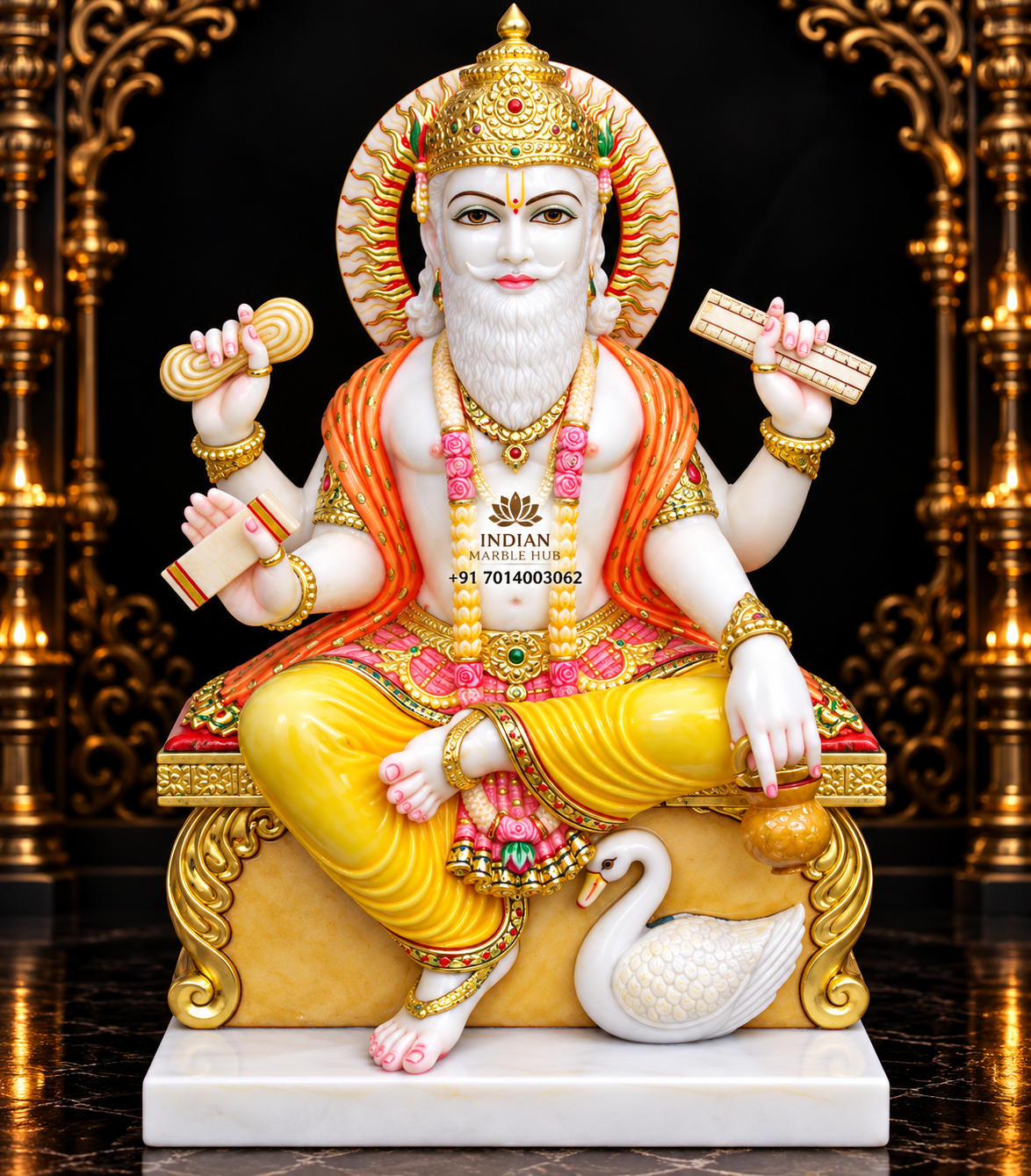 Vishwkarma Ji Marble Statue