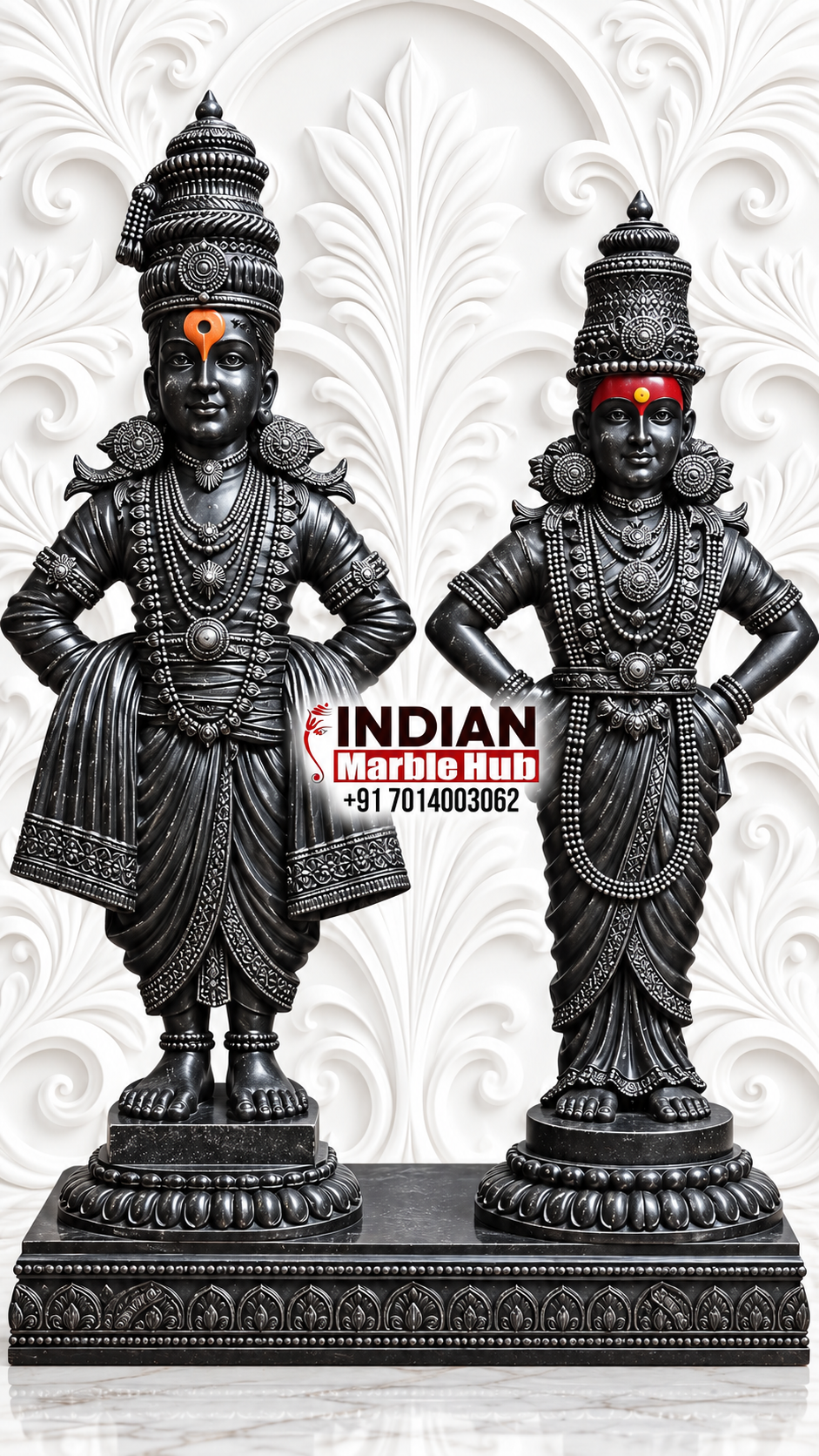 Vitthal Rukmani Marble Statue