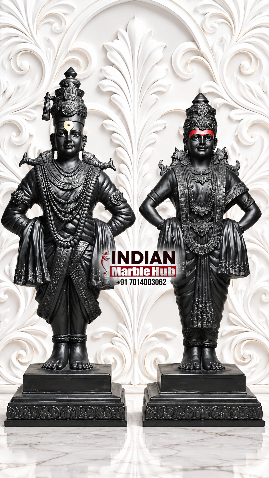 Vitthal Rukmani Marble Statue
